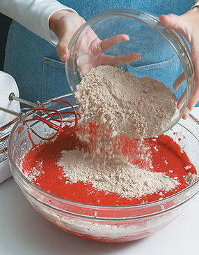 Prevent overmixing by blending in 1/2 the dry ingredients, then the buttermilk and remaining flour mixture.