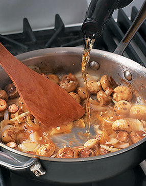 Cook tomato paste for a minute to deepen tomato flavor. Deglaze with sherry to further enhance flavor.