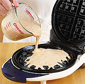 Number of servings and amount of cook time will vary based on the shape and size of your waffle iron.