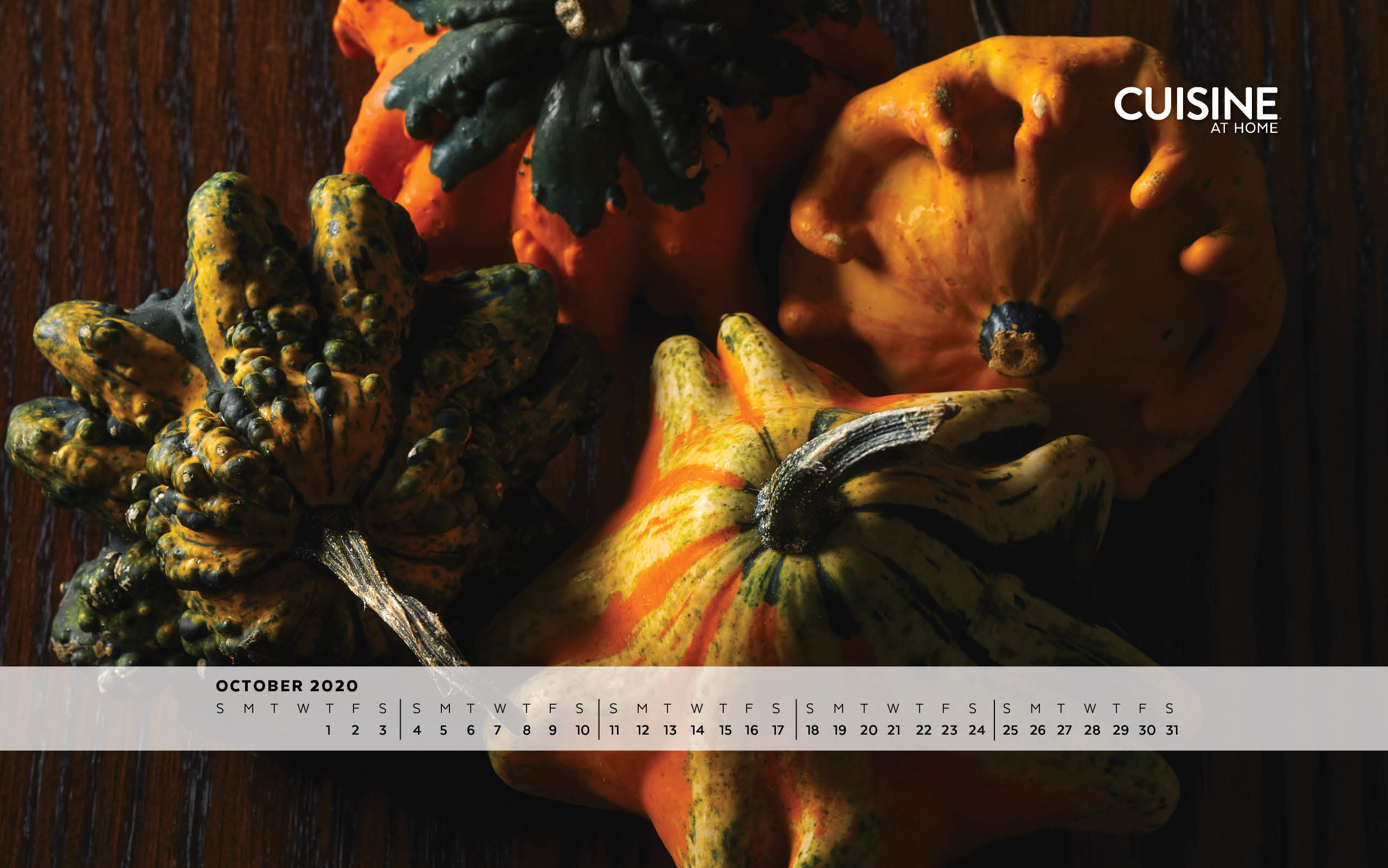 Free Desktop Wallpaper image for October 2020 from Cuisine at Home