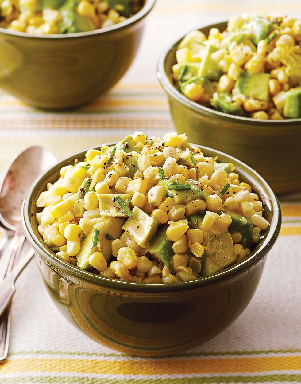 Corn & Avocado Salad with Creamy Lemon Dressing