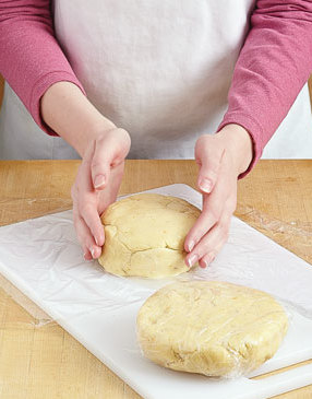 Divide dough in half and shape halves into disks; wrap each in plastic wrap and chill 8–24 hours.