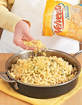 For the creamiest texture, add the Velveeta off heat and let residual heat from the sauce melt it.