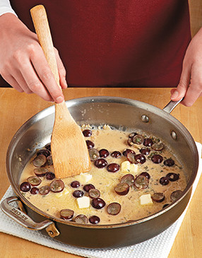 To keep the sauce from breaking, add the butter to the sauce a few cubes at a time.