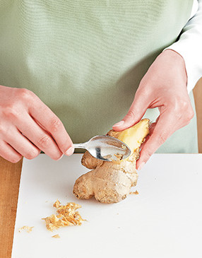 Remove the skin without wasting any ginger by scraping it with a spoon instead of a knife or peeler.