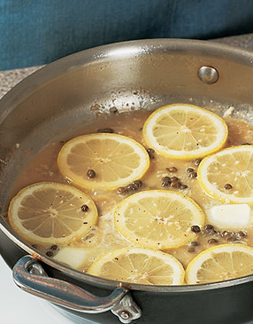 Add butter and lemon to sauce, swirling pan until butter melts, then pour it over cutlets.