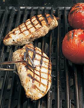 Grilling the chicken and tomatoes at the same time makes this dish come together in a flash.