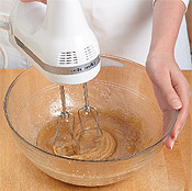 Combine the egg with other wet ingredients with a hand mixer on medium speed until creamy.