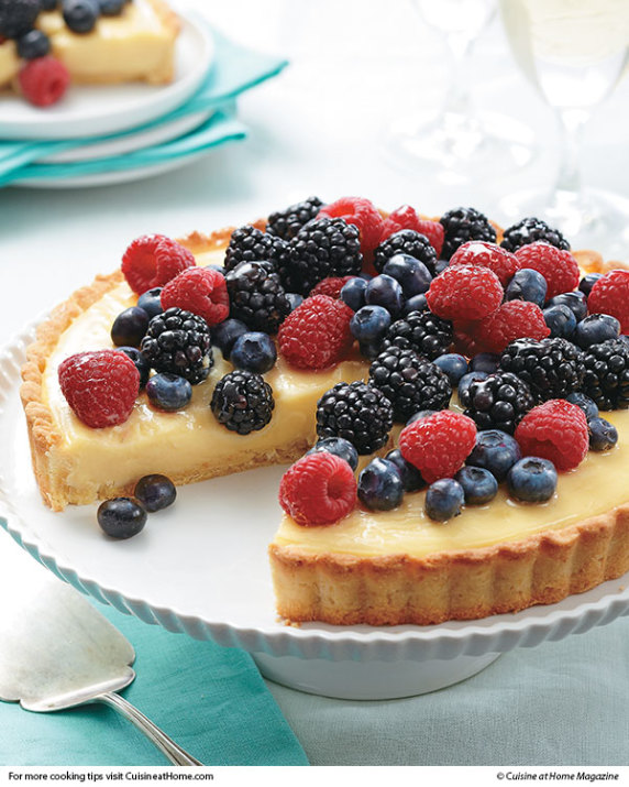 Summer Fruit Tart with honey-lemon cream and fresh berries
