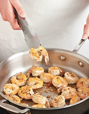 Since shrimp are small, you can use high heat to get a good sear without overcooking them in the process.