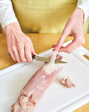 To avoid biting into any tough or rubbery pieces, be sure to remove the silverskin from the tenderloin.