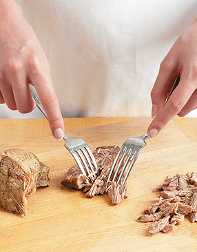 The pork will be so tender when done that it will be easy to shred with two forks.