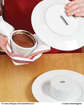 After inverting ramekins on plates, be sure to allow cakes to rest a few minutes — they’ll unmold better.