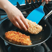 Saut&eacute; the fillets on both sides just until the crust is golden. Finish cooking the fish in the oven. 