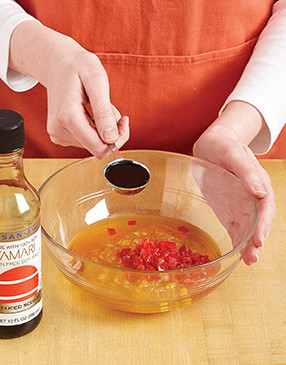 Tamari balances the sweet-and-sour flavors of the sauce by adding a rich, salty element.
