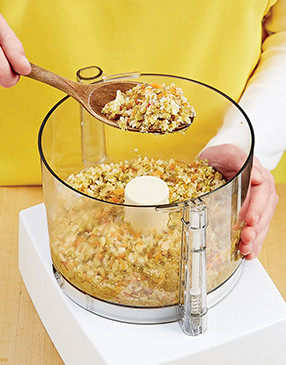 For ease and an even consistency, use a food processor to chop the olives and giardiniera.