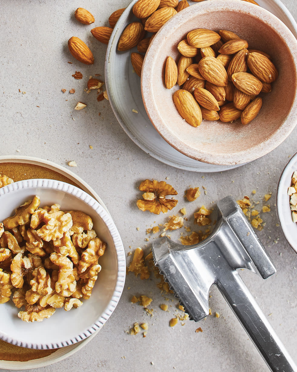 A Quick Trick for Chopping Nuts without a knife