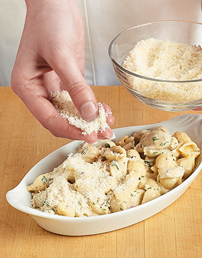 Topping the casseroles with panko and Parmesan adds great flavor, texture, and browning when baked.