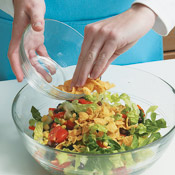 You can substitute tortilla chips for corn chips in the salad if you like.