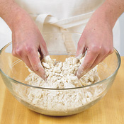 Use your fingertips to cut in fats. This will prevent the oats from breaking or the fats from melting.