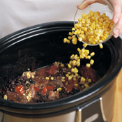 Thaw frozen corn before adding to the slow cooker so the cooking temperature rises quickly.