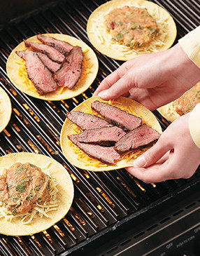 Make sandwiches by grilling the tortillas open-faced, then placing them together off heat.