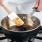 Reduce root beer until it coats a spatula. Watch closely, as it can scorch quickly while reducing.