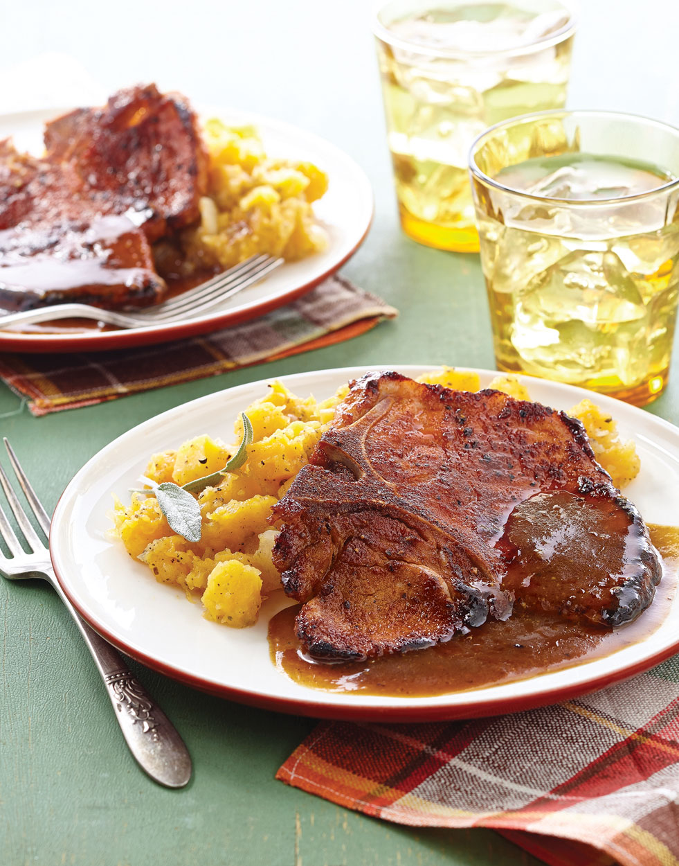 Sautéed Pork Chops with Bourbon Glaze