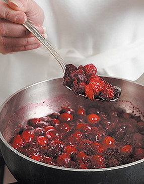 Once the cranberries begin to burst, the relish is nearly ready. Cool to room temperature, then chill.