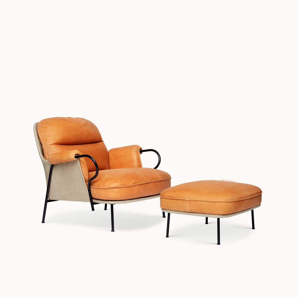 Lyra Armchairs 1 - seater in COGNAC