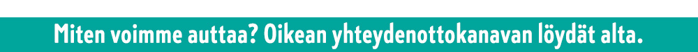 Banneri / turkoosi erotinviiva - Yhteystietosivulle tekstillä 09-2026