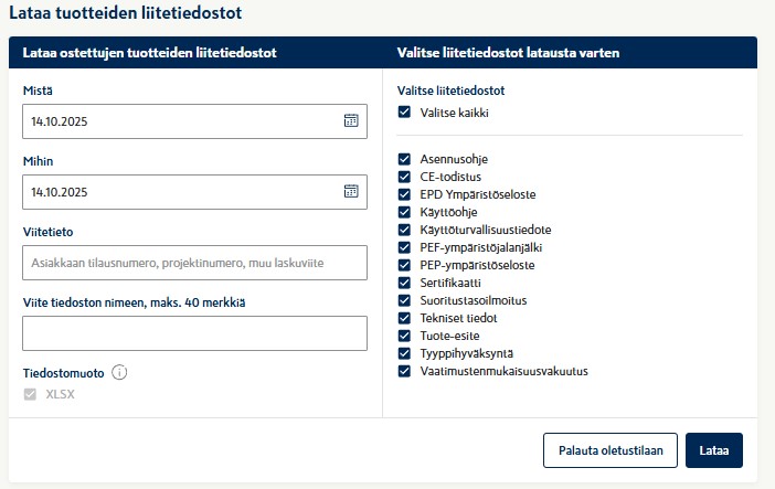 Kuvabanneri - Uutta verkkokaupassa -sivulle - liitetiedostojen lataus