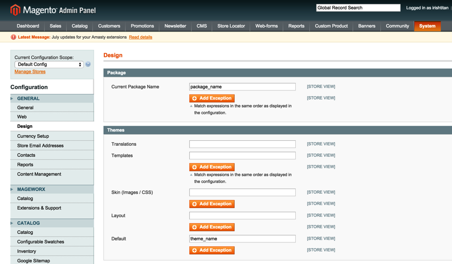 Magento frontend theme