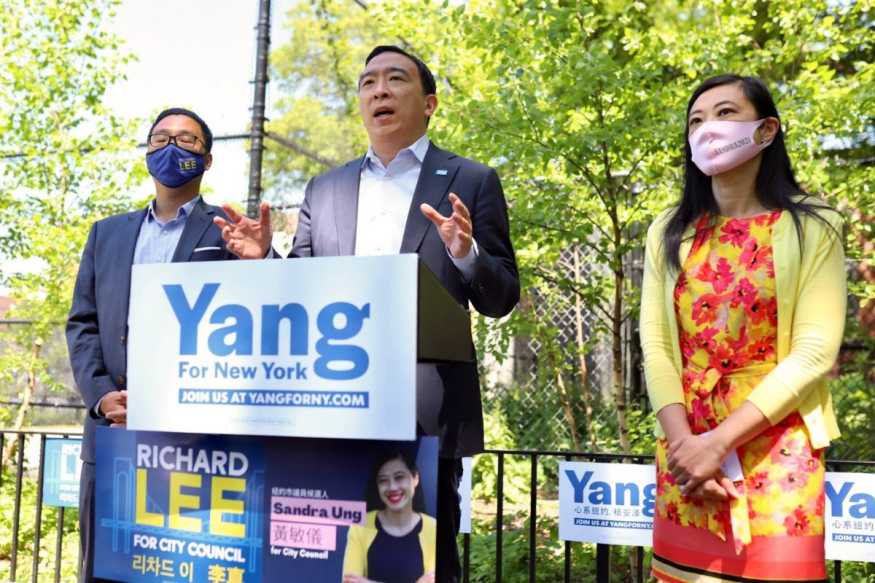 Andrew Yang with Sandra Ung and Richard Lee