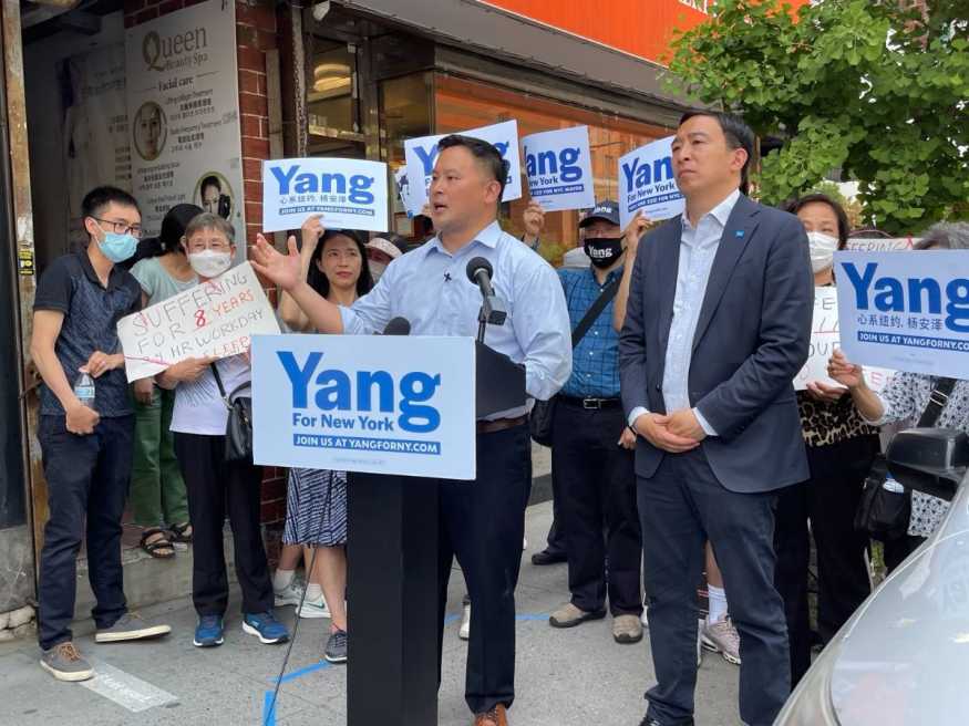 Ron Kim and Andrew Yang Home Care Workers 