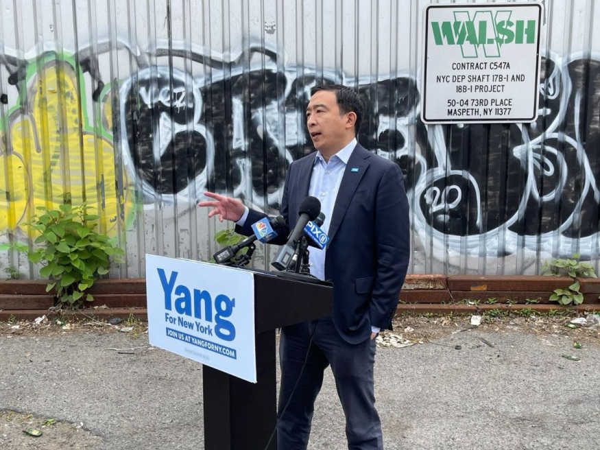 Andrew Yang Speaking at Maspeth, Queens