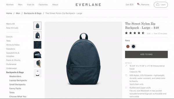 Everlane photography GIF