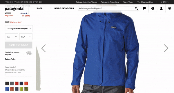 Patagonia PDP GIF