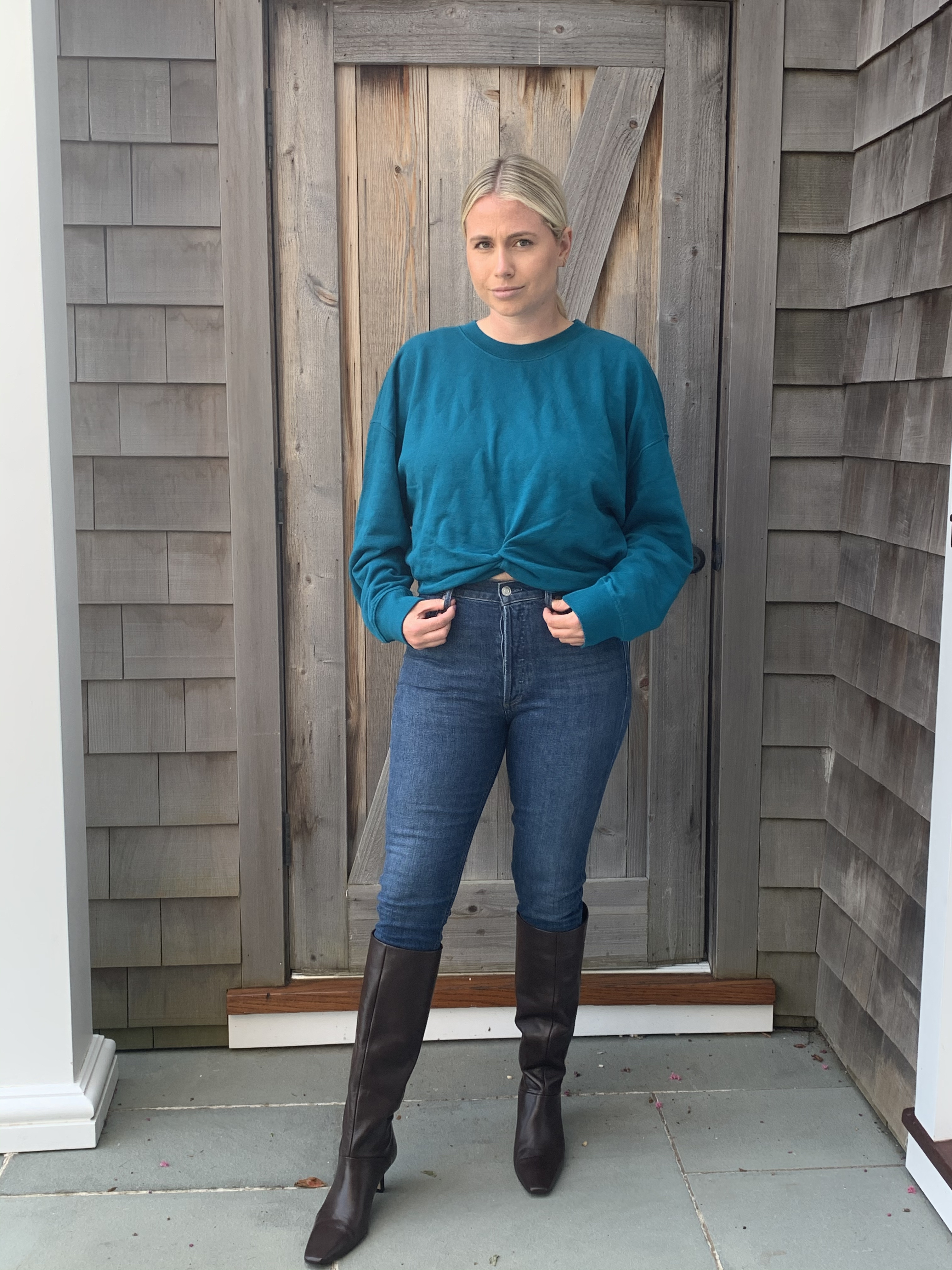 Kate wearing the James top