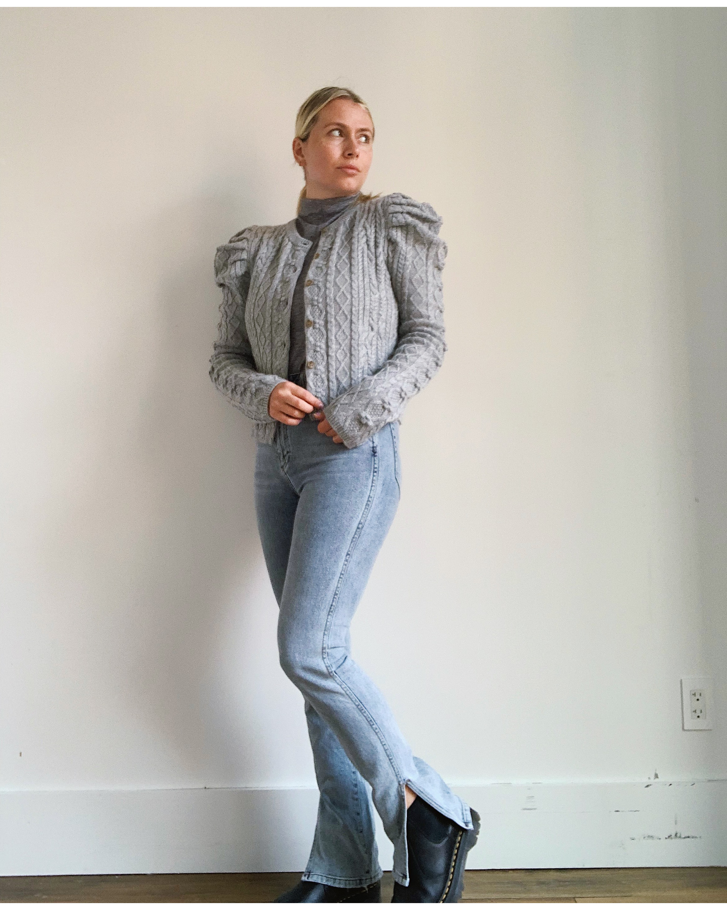 kate wearing cardigan