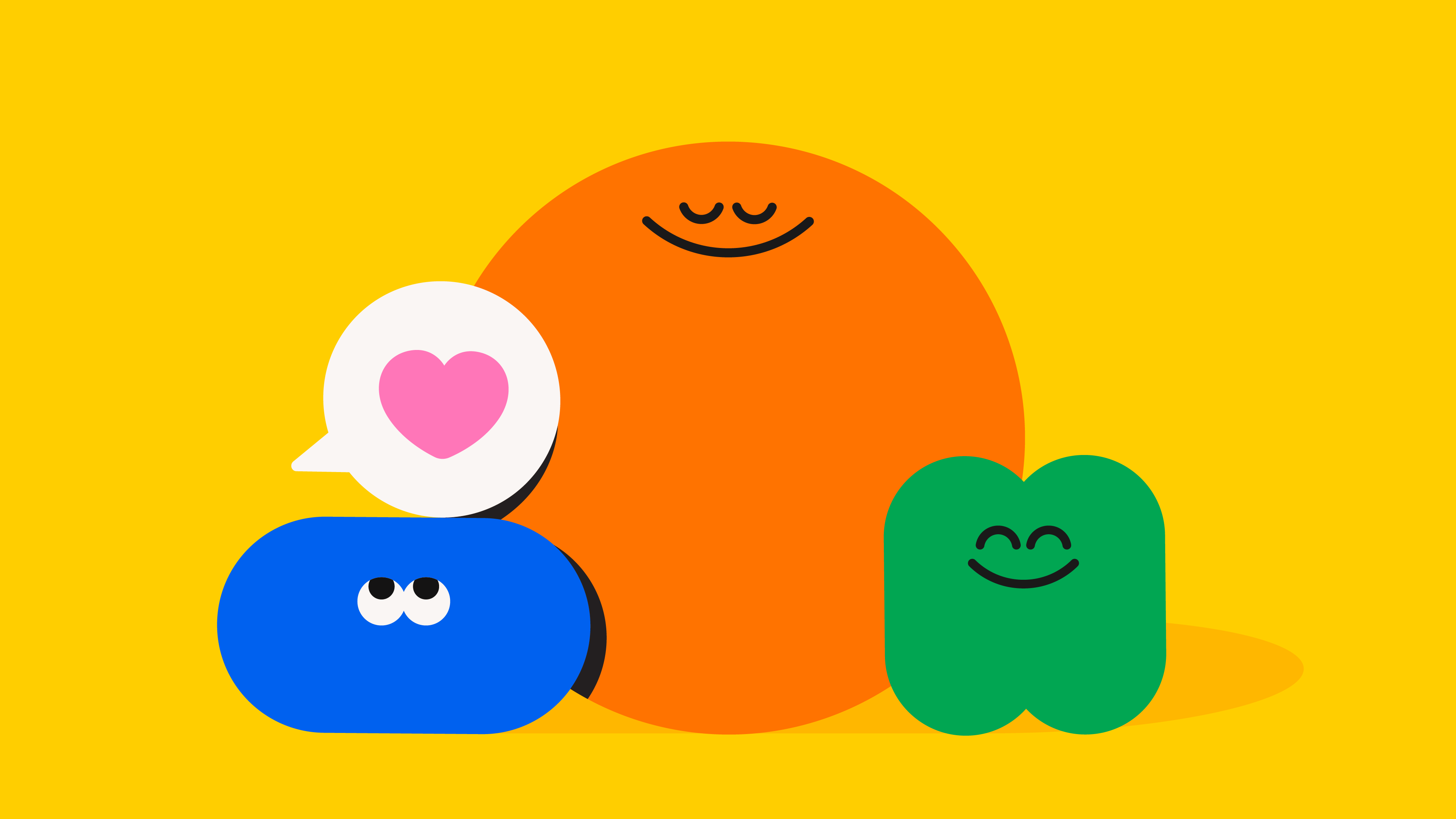 Multiple smiling shapes
