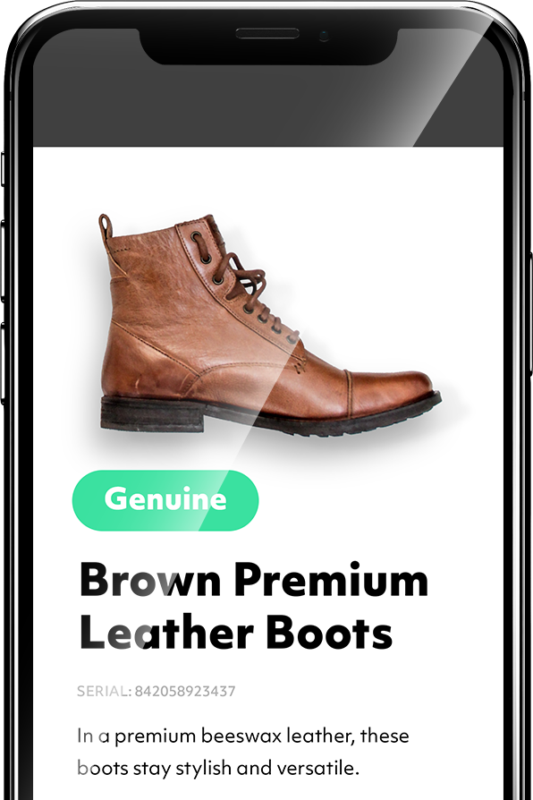 Phone showing that shoe is genuine