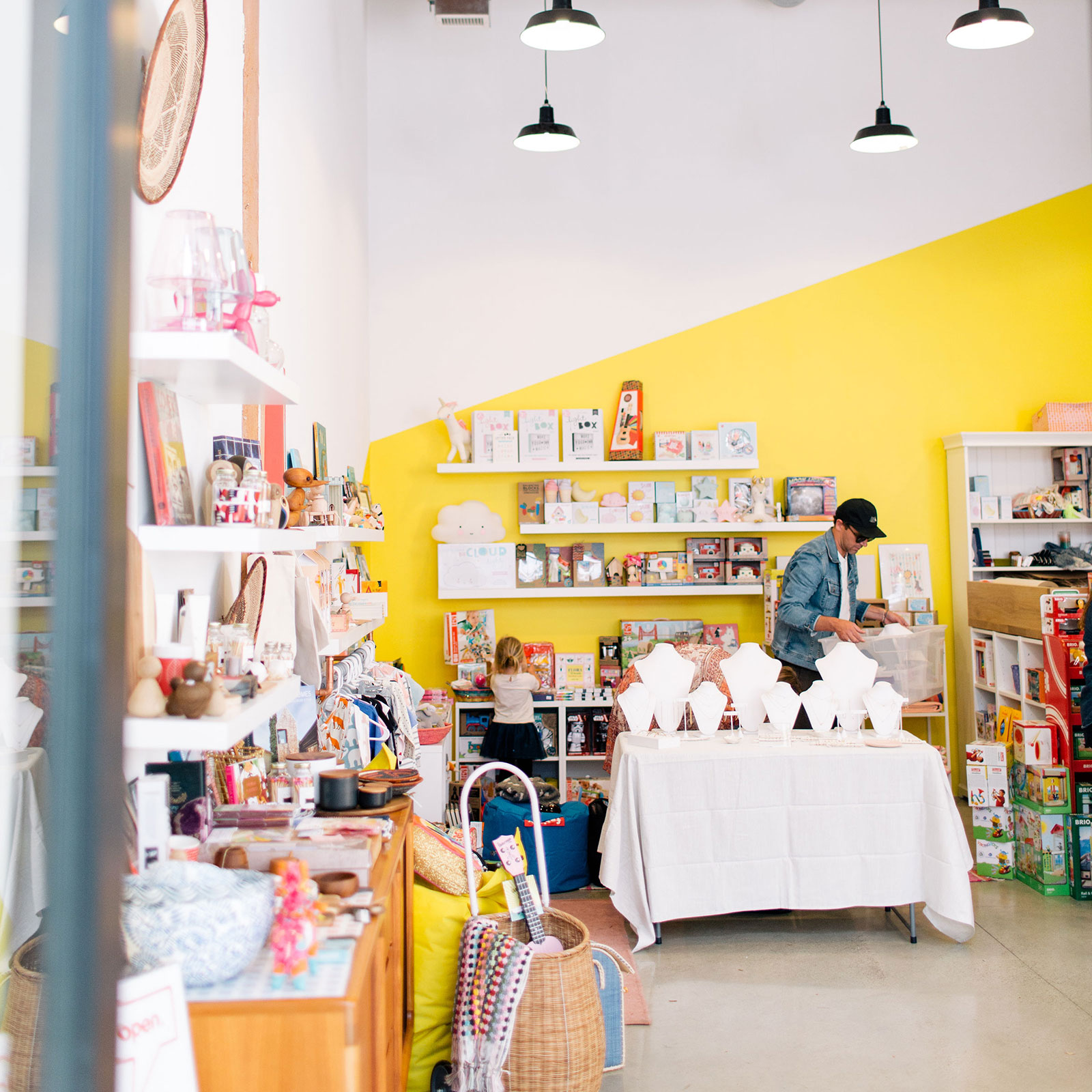 interior of a kids toy store with home goods and toys