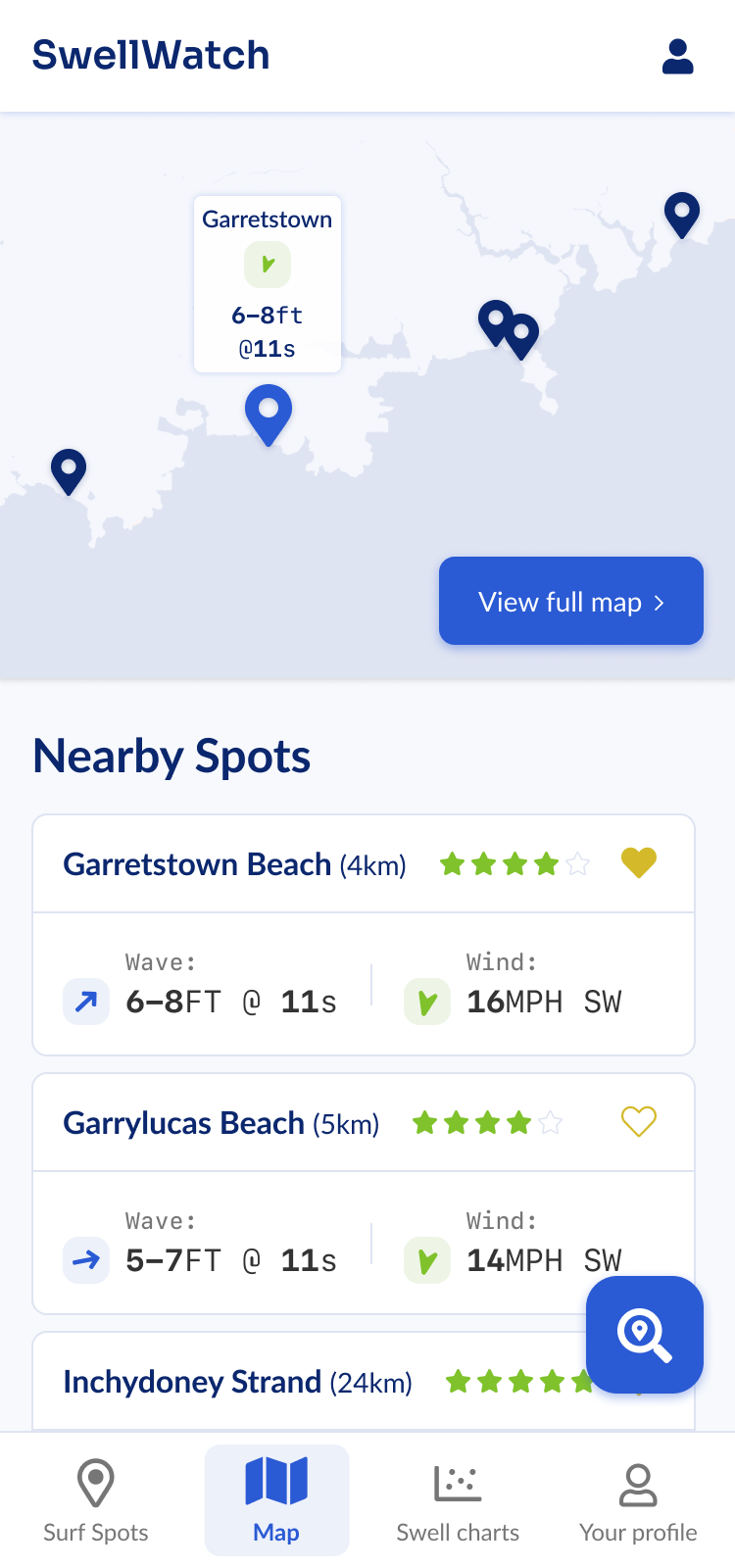 SwellWatch Map Page
