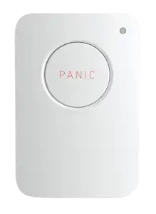 Image of a panic button on a solid white background