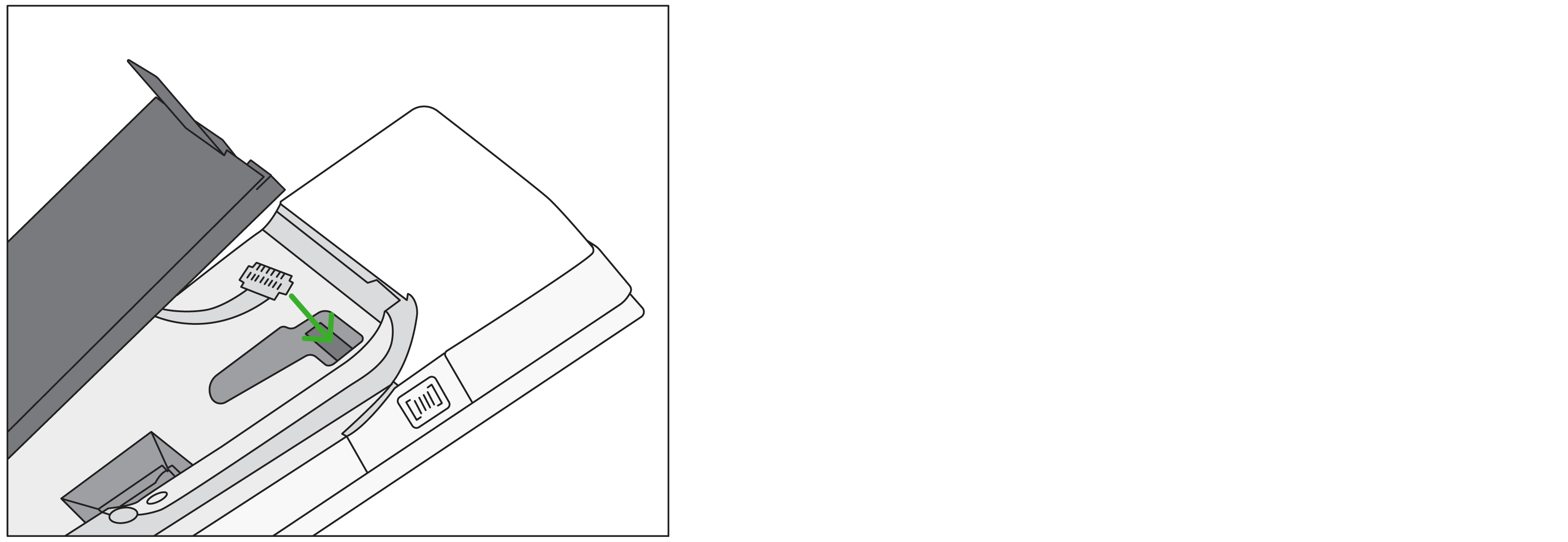 Image displaying attaching the new battery cord to the Flex device.