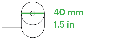 Image displaying a Receipt paper roll along with the dimensions.