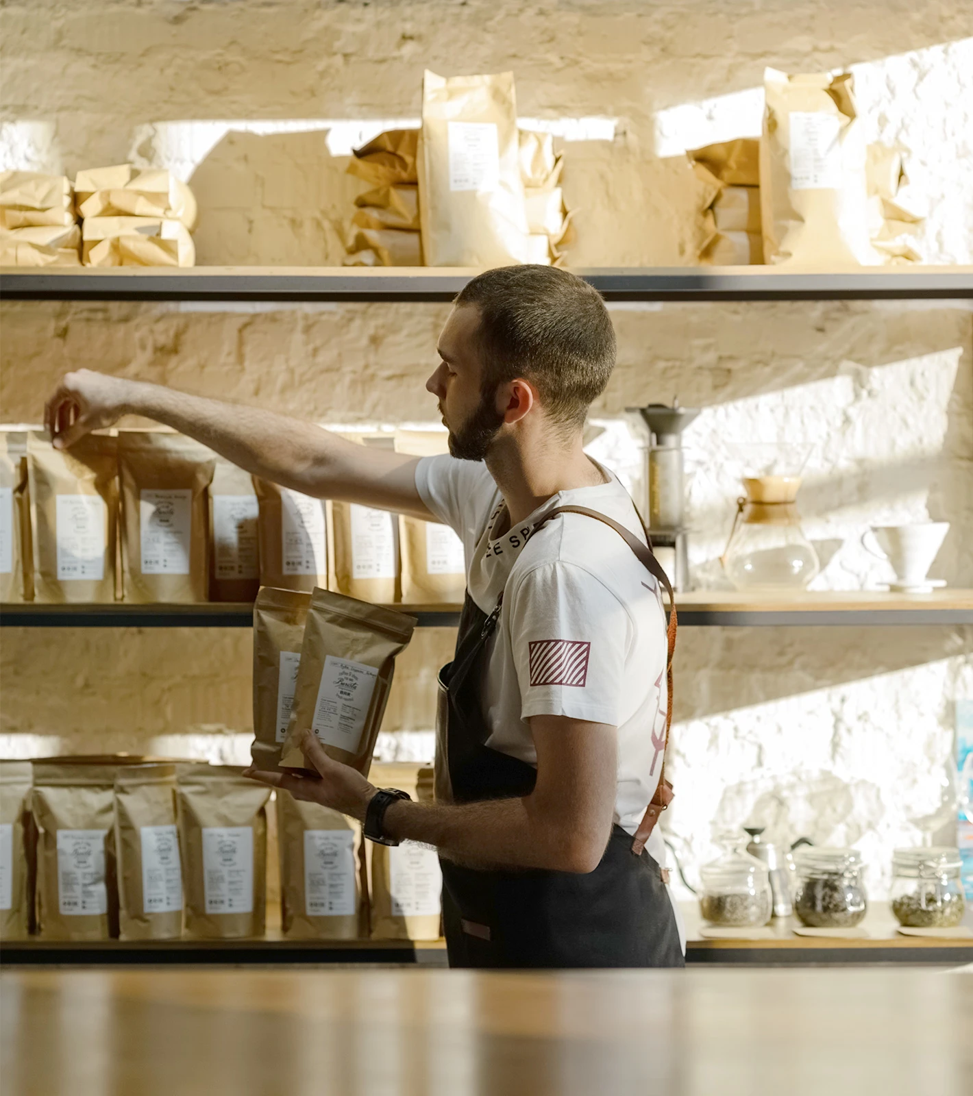 clover capital coffee bags on shelf