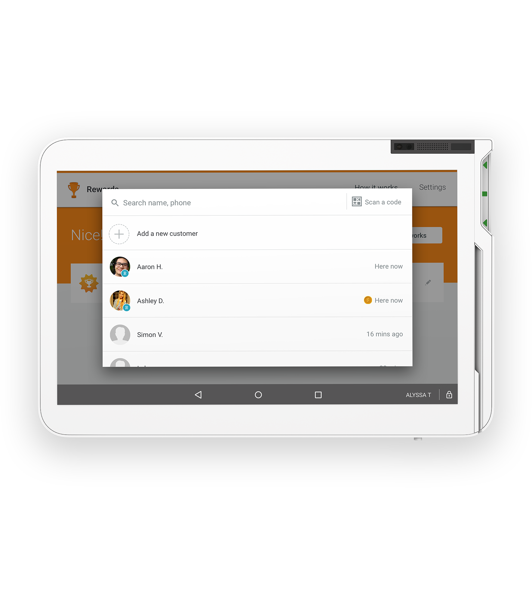 Clover POS System Showing how to add a new customer