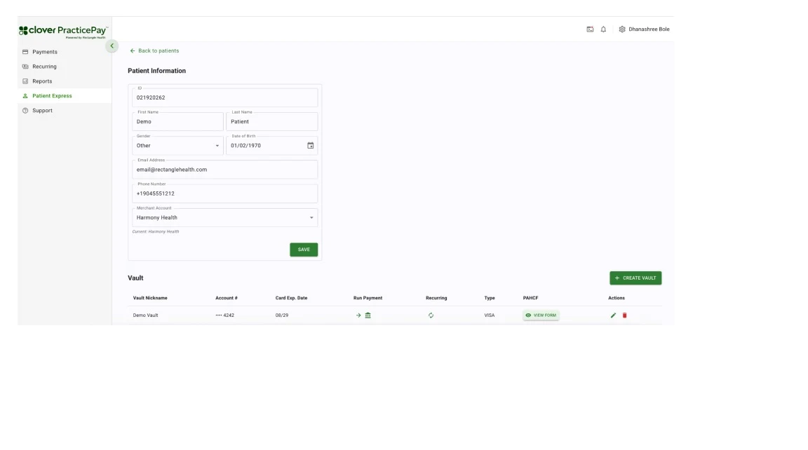 Image showing patient information